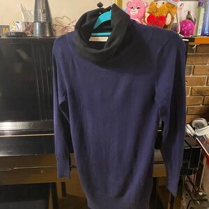 Stella McCartney Navy Sweater with Black Cowl Neck